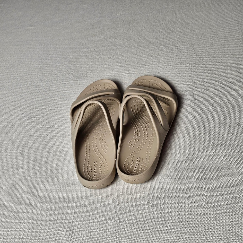 Crocs Swiftwater Sandal Tan Khaki Strappy Slide Womens 9 - Picture 3 of 5